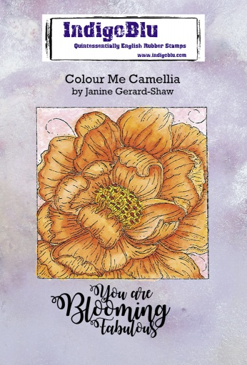 Colour Me - Camellia A6 Red Rubber Stamp
